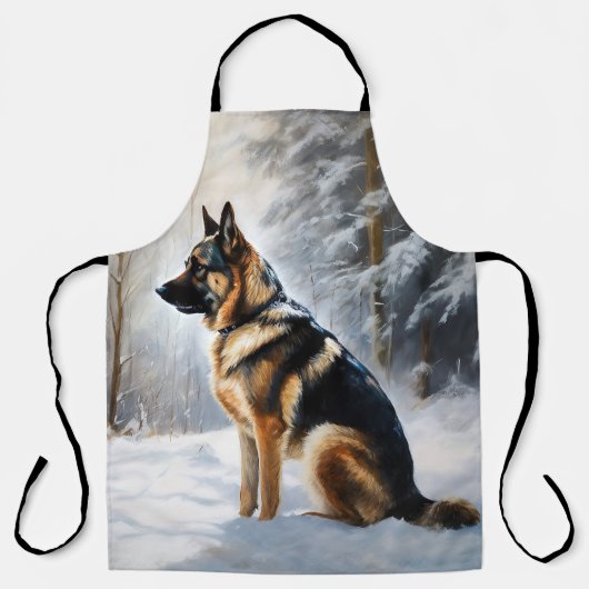 ドイツの羊飼いが雪のクリスマスを過ごした エプロン (正面)