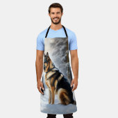 ドイツの羊飼いが雪のクリスマスを過ごした エプロン (着用した状態)