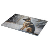 ドイツの羊飼いが雪のクリスマスを過ごした カッティングボード (角)