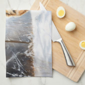 ドイツの羊飼いが雪のクリスマスを過ごした キッチンタオル (四つ折り)