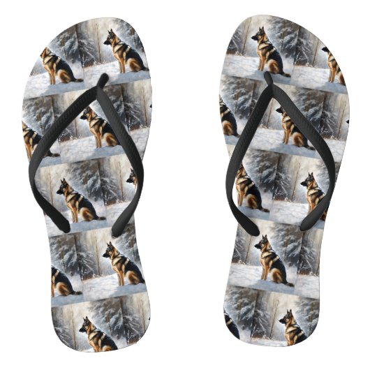 ドイツの羊飼いが雪のクリスマスを過ごした ビーチサンダル (ソール)