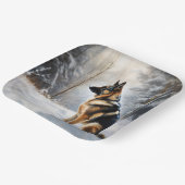 ドイツの羊飼いが雪のクリスマスを過ごした ペーパープレート (傾斜あり)