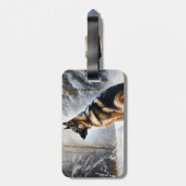 ドイツの羊飼いが雪のクリスマスを過ごした ラゲッジタグ (裏面縦)