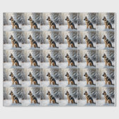 ドイツの羊飼いが雪のクリスマスを過ごした ラッピングペーパー (フラット)