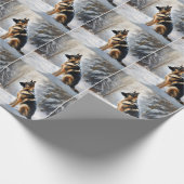 ドイツの羊飼いが雪のクリスマスを過ごした ラッピングペーパー (角)