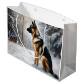 ドイツの羊飼いが雪のクリスマスを過ごした ラージペーパーバッグ (裏面アングル)