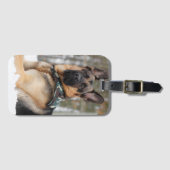 ドイツの羊飼いが雪の中で ラゲッジタグ (正面横)