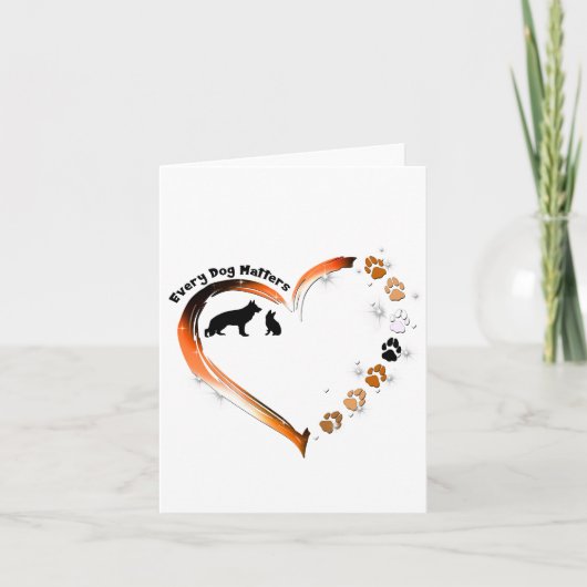 ドイツの羊飼いすべての犬の問題ハートペットの足 サンキューカード (正面)