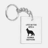 ドイツの羊飼いとの生活は良い キーホルダー (正面左)