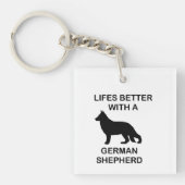 ドイツの羊飼いとの生活は良い キーホルダー (正面)