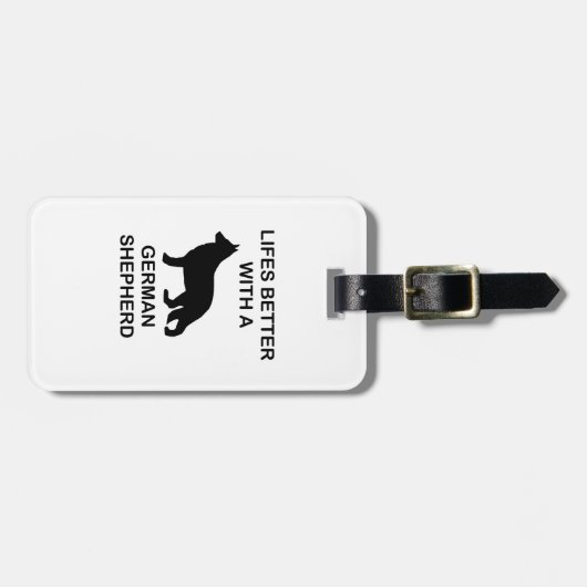 ドイツの羊飼いとの生活は良い ラゲッジタグ (正面横)