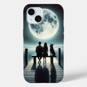 ドイツの羊飼いとカップルの波止場 iPhone 15ケース