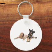ドイツの羊飼いとゴールデンレトリバー キーホルダー (正面)