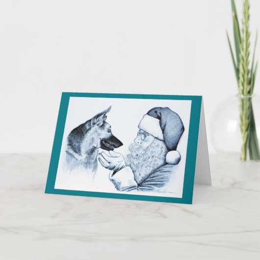 ドイツの羊飼いとサンタクロース シーズンカード (正面)