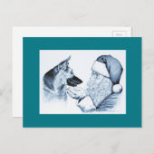 ドイツの羊飼いとサンタクロース シーズンポストカード (正面/裏面)