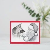 ドイツの羊飼いとサンタクロース シーズンポストカード (スタンド正面)