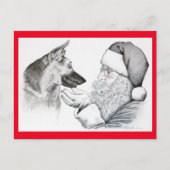 ドイツの羊飼いとサンタクロース シーズンポストカード (正面)