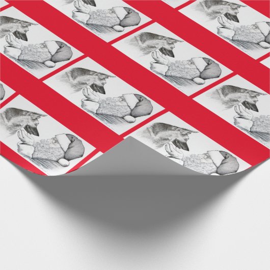 ドイツの羊飼いとサンタクロース ラッピングペーパー (角)