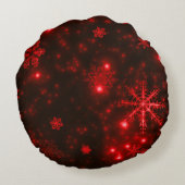 ドイツの羊飼いとトナカイのスノーフレーク ラウンドクッション (裏面)