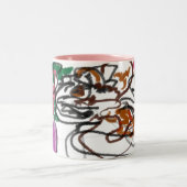 ドイツの羊飼いとバラの芸術 ツートーンマグカップ (中央)