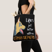 ドイツの羊飼いなら人生は最高だ トートバッグ (クローズアップ)