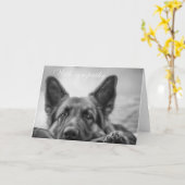 ドイツの羊飼いに悔やみや弔慰カード カード (黄色い花)