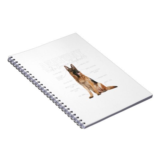 ドイツの羊飼いのおもしろい可愛い犬の母ダの解剖学 ノートブック (右側)