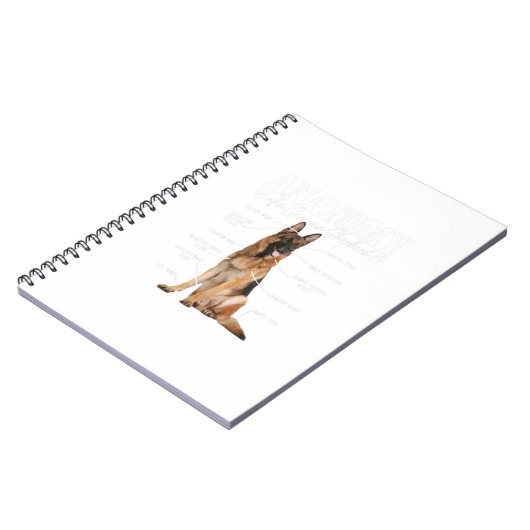 ドイツの羊飼いのおもしろい可愛い犬の母ダの解剖学 ノートブック (左側)