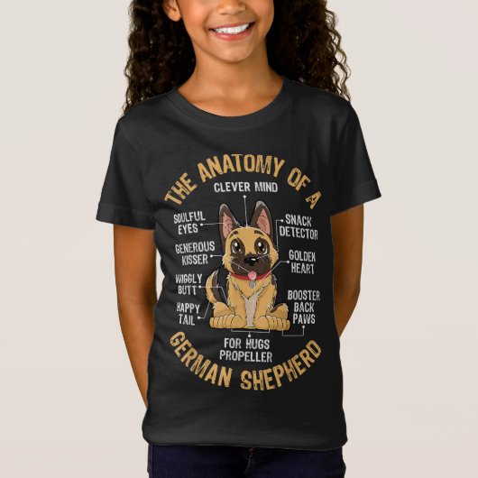 ドイツの羊飼いのおもしろい犬恋人の贈り物の解剖学 Tシャツ (正面)
