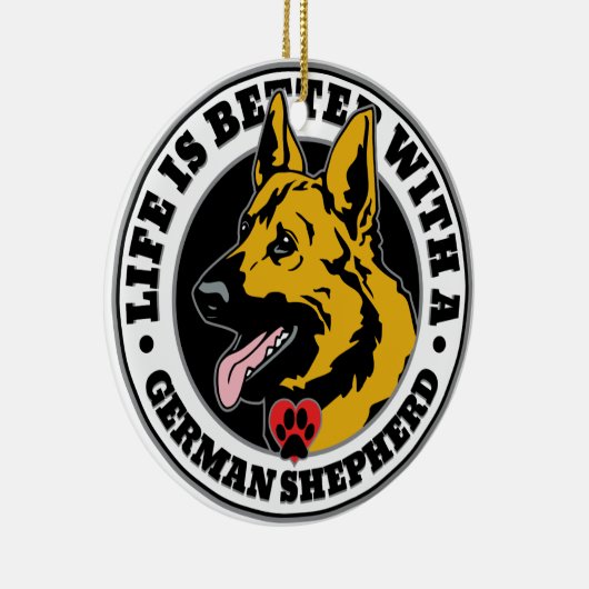 ドイツの羊飼いのほうが生活が好い セラミックオーナメント (右)