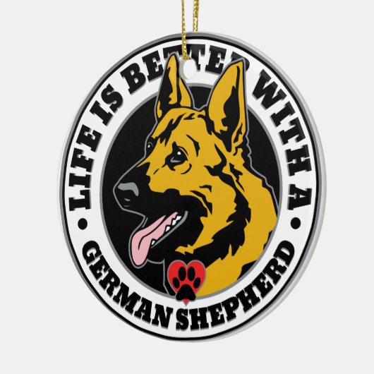 ドイツの羊飼いのほうが生活が好い セラミックオーナメント (左)