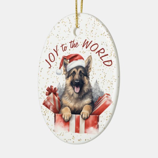 ドイツの羊飼いのギフトボックス喜びに世界の休日 セラミックオーナメント (左)