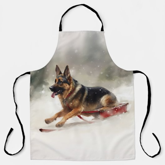 ドイツの羊飼いのクリスマスの冬 エプロン (正面)