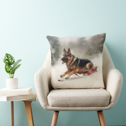 ドイツの羊飼いのクリスマスの冬 クッション (椅子)