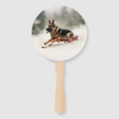 ドイツの羊飼いのクリスマスの冬 ハンドファン (正面)