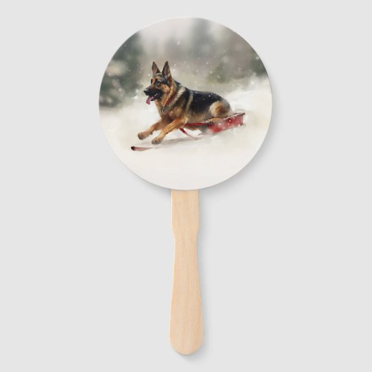 ドイツの羊飼いのクリスマスの冬 ハンドファン (正面)