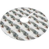 ドイツの羊飼いのクリスマスの冬 ブラッシュドポリエステルツリースカート (アングル)