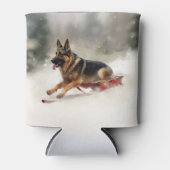 ドイツの羊飼いのクリスマスの冬 缶クーラー (正面)