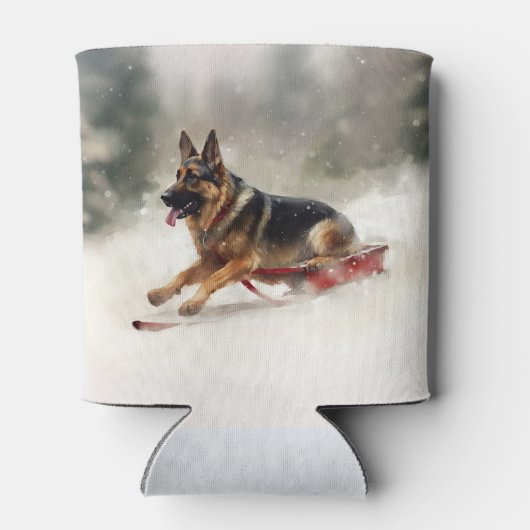 ドイツの羊飼いのクリスマスの冬 缶クーラー (裏面)