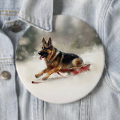 ドイツの羊飼いのクリスマスの冬 缶バッジ (インサイチュ)