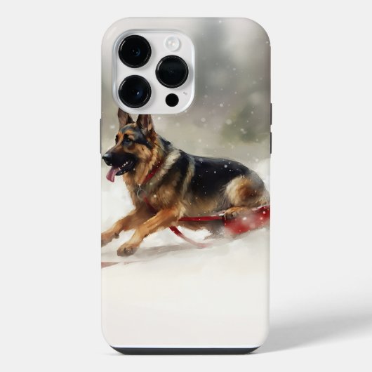 ドイツの羊飼いのクリスマスの冬 iPhoneケース (裏面)