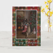 ドイツの羊飼いのクリスマスカード カード (黄色い花)