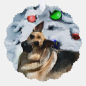 ドイツの羊飼いのクリスマスプレゼント オーナメントカード (正面)