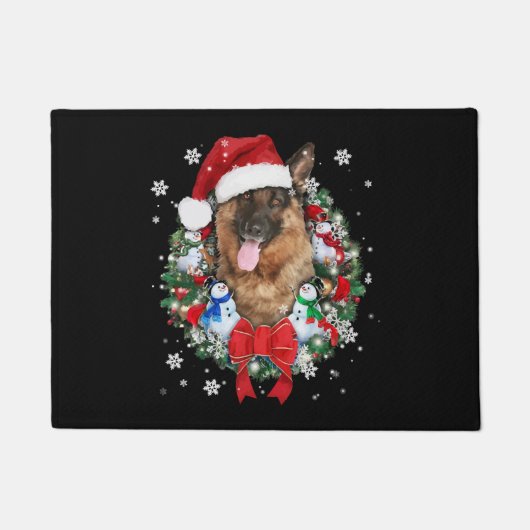 ドイツの羊飼いのクリスマス装飾装飾ギフト ドアマット (正面)