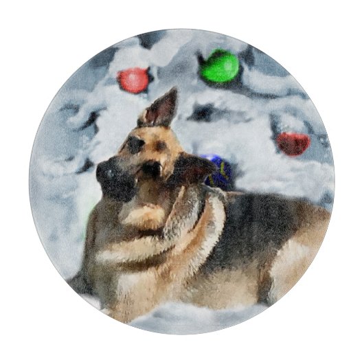 ドイツの羊飼いのクリスマス カッティングボード (正面)