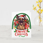 ドイツの羊飼いのクリスマス カード (黄色い花)