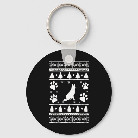 ドイツの羊飼いのクリスマス キーホルダー (正面)