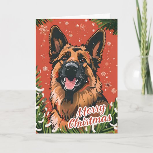 ドイツの羊飼いのクリスマス シーズンカード (正面)