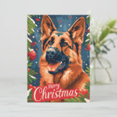 ドイツの羊飼いのクリスマス シーズンカード (スタンド正面)