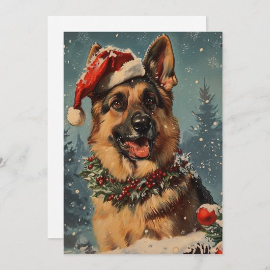 ドイツの羊飼いのクリスマス シーズンカード (正面/裏面)